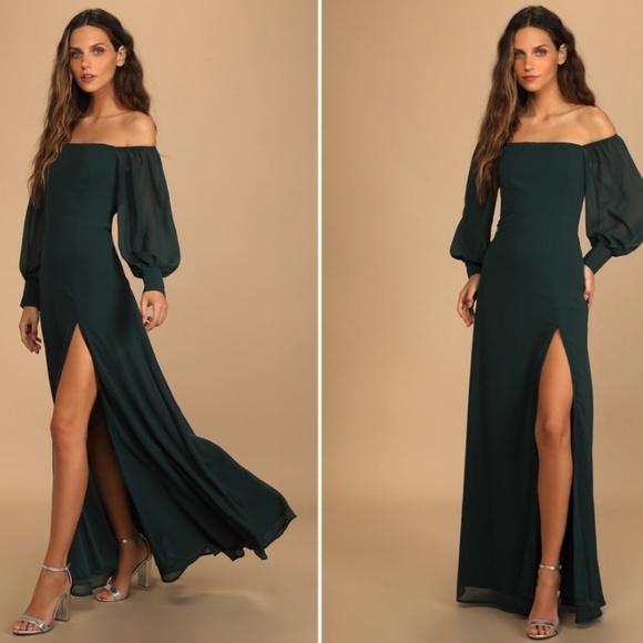 LULU's Sexy Prom Elegant Boho Long Sleeve Romantic Flowy Bridesmaid Wedding - Picture 3 of 5